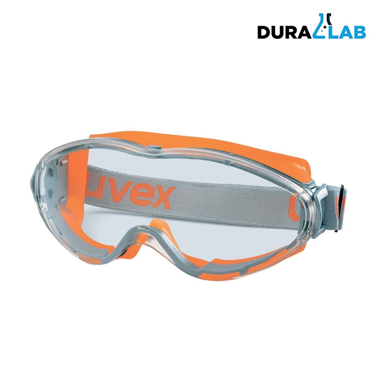 UVEX 9302245 Ultrasonic Wide Vision Safety Goggle Orange Frame Clear Supravision HC-AF Len