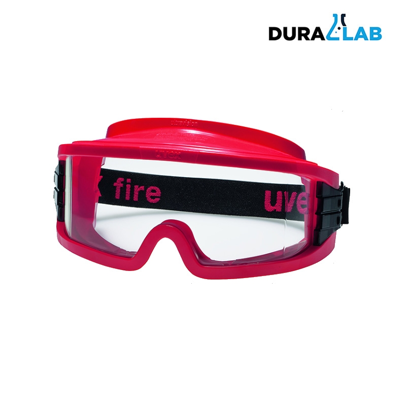 UVEX 9301633 Ultravision Gas-tight Chemical Red Frame Safety Goggle Clear Supravision HC-AF Len