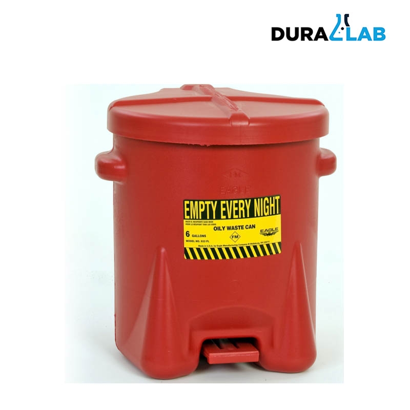 DAWG CAN107 EAGLE 933FL Polyethylene Oily Waste Step-On Can Red 6 Gallon