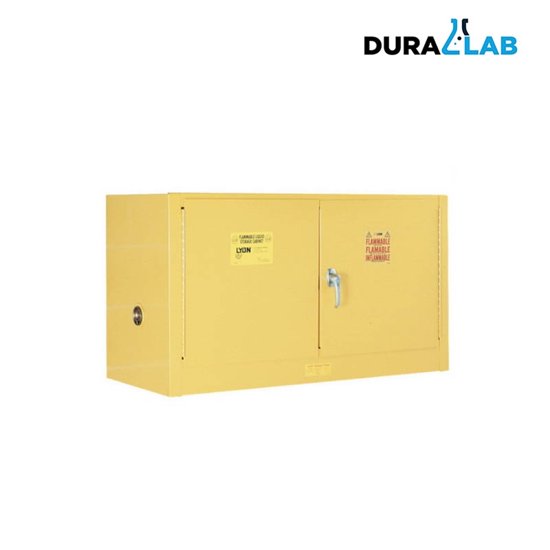 LYON 5472 Countertop Flammable Liquid Storage Cabinet Manual-Closing Door 17 Gallons 43″Wx18″Dx24″H, Yellow