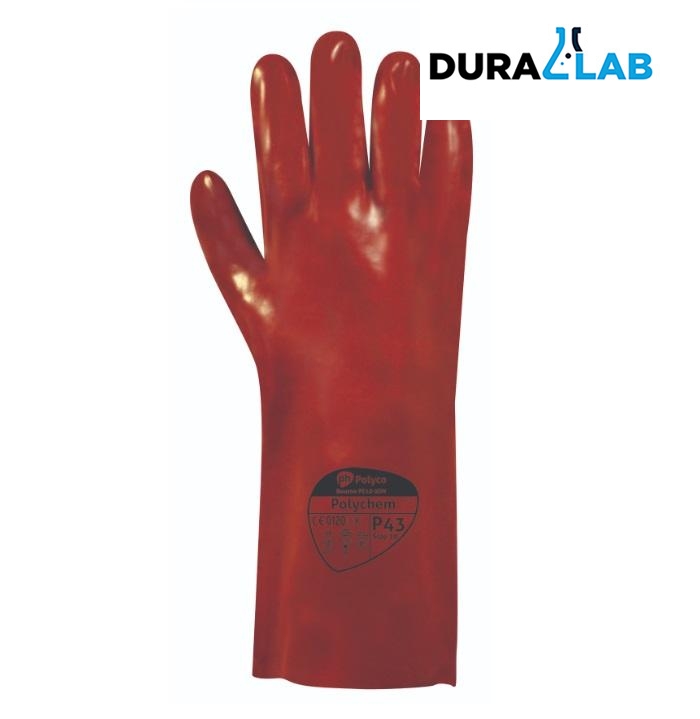 Polychem™ (35cm) P43 Heavyweight Red PVC Chemical Resistant Gauntlet Size 10