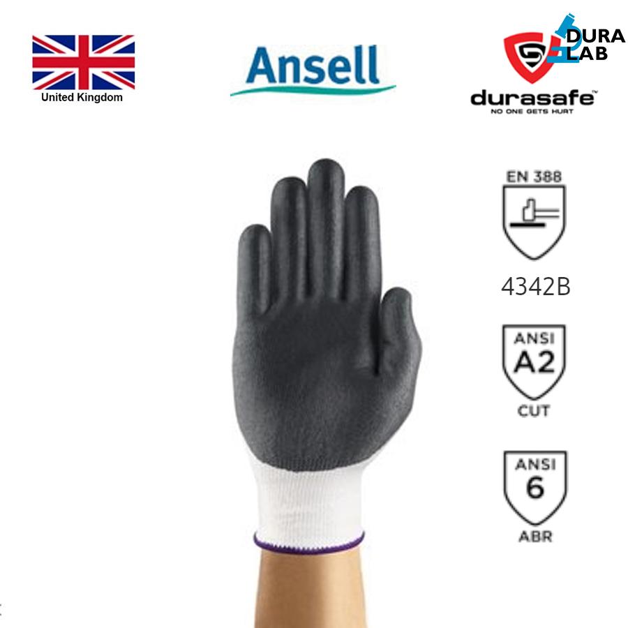 ANSELL® 11-724 HyFlex Cut Resistant PU Coating Knitted Gloves